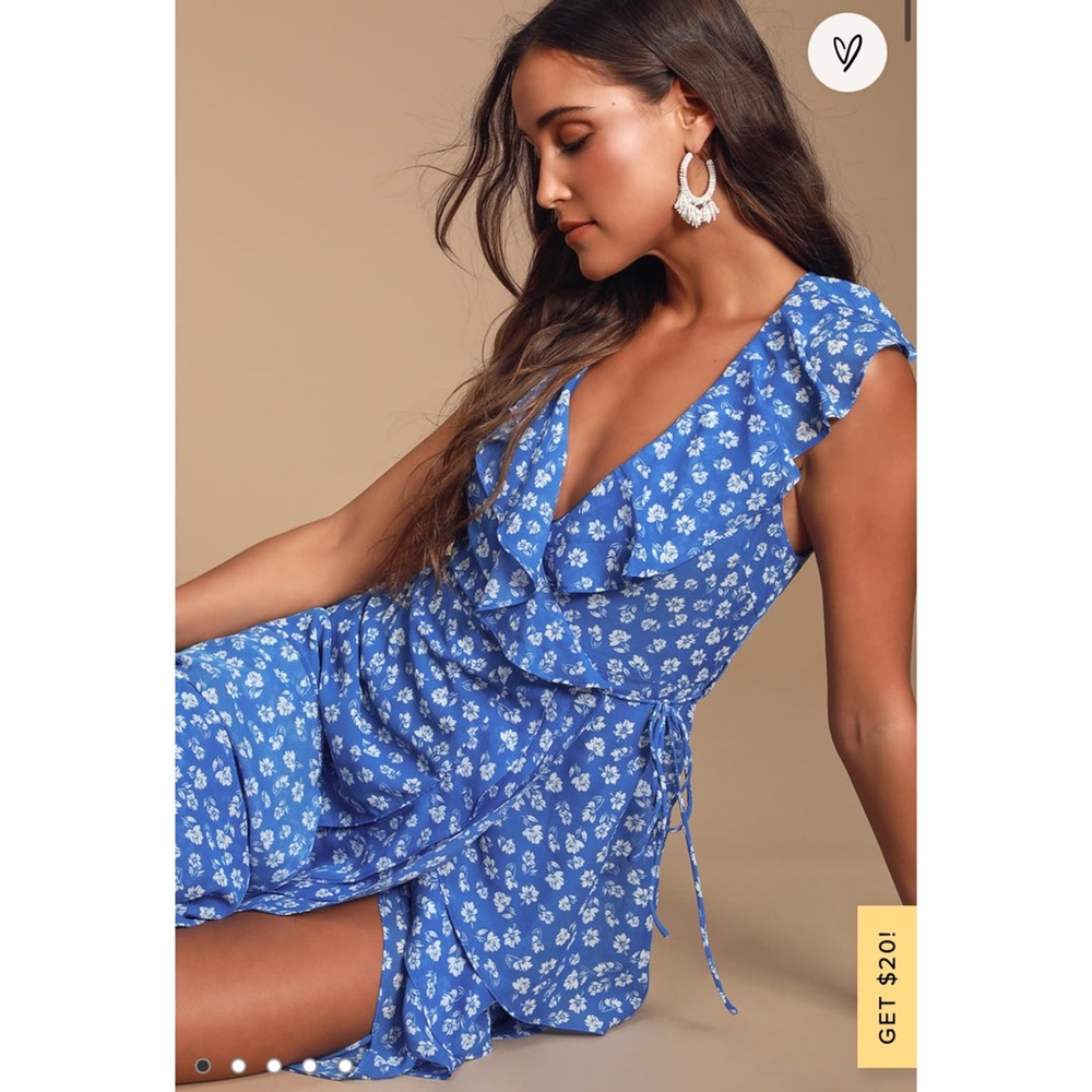 Lulus Floral Ruffled Wrap Dress - Picture 4 of 9
